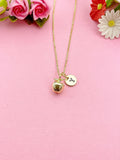 Gold Apple Charm Necklace, N6024