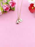 Gold Pear Charm Necklace, N6025