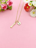 Gold Tiny Lucky Spanner Charm Necklace, Tools, N6026