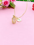 Gold Birdcage Charm Necklace, N6027