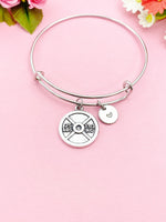 Silver Barbell Weight Charm Bracelet, N5980