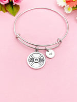Silver Barbell Weight Charm Bracelet, N5980