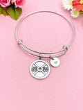 Silver Barbell Weight Charm Bracelet, N5980