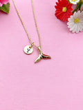 Gold Tail Charm Necklace, Mermaid Gift, N6028