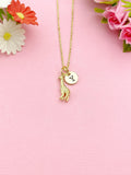 Gold Giraffe Charm Necklace, Silver Option, N6029