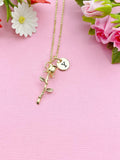 Gold Rose Flower Charm Necklace, N6030