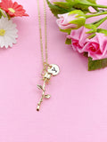 Gold Rose Flower Charm Necklace, N6030