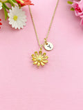 Gold Daisy Flower Charm Necklace, N6032