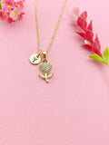 Gold Tulip Flower Charm Necklace, Valentine Gift, N6034