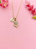 Gold Tulip Flower Charm Necklace, Valentine Gift, N6034