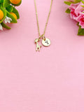 Gold TINY Cute Giraffe Charm Necklace, N6037