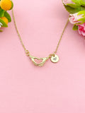 Gold Heart Hand Charm Necklace, Pregnancy Gift, N6039