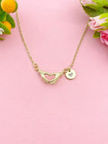 Gold Heart Hand Charm Necklace, Pregnancy Gift, N6039