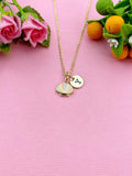 Gold Beautiful Scallop Shell Charm Necklace, N6044
