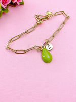 Gold Papaya Charm Bracelet, Orange Papaya Charm, N5726A