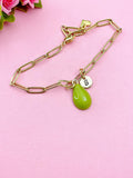 Gold Papaya Charm Bracelet, Orange Papaya Charm, N5726A
