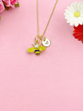 Gold Yellow Bee Insect Charm Necklace, N5496