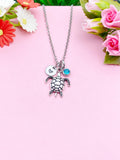 Silver Turtle Charm Necklace, Sea Turtle Love Pet Travel Gifts Ideas, N6048