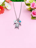 Silver Turtle Charm Necklace, Sea Turtle Love Pet Travel Gifts Ideas, N6048