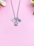 Silver Tortoise Turtle Charm Necklace, Tortoise Love Pet Travel Gifts Ideas, N6049