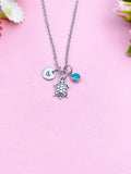 Silver Tortoise Turtle Charm Necklace, Tortoise Love Pet Travel Gifts Ideas, N6049