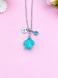 Silver Turtle Charm Necklace, Sea Turtle Love Pet Travel Gifts Ideas, N5709B