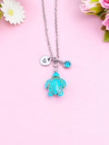 Silver Turtle Charm Necklace, Sea Turtle Love Pet Travel Gifts Ideas, N5709B