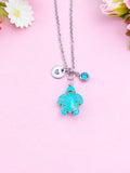 Silver Turtle Charm Necklace, Sea Turtle Love Pet Travel Gifts Ideas, N5709B