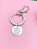 Silver Volleyball Keychain Bracelet Necklace Optional, D166