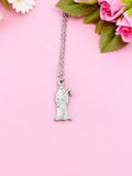 Silver Skeleton Death Scythe Charm Necklace, Stainless Steel Waterproof, N1934