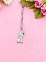 Silver Skeleton Death Scythe Charm Necklace, Stainless Steel Waterproof, N1934
