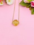 Gold Citrine Necklace, Natural Gemstone Jewelry, November Birthday Gift, N4256