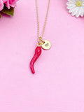 Gold Red Hot Chili Pepper Charm Necklace, Red Chili Charm, Red Pepper Charm, Hot and Spicy Charm,  Foodie Gift, Personalized Gift, N6372