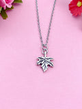 Silver Maple Leaf Charm Necklace, N45
