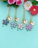 Gold Sakura Flower Charm Necklace, Japanese Cherry Blossom, N5911A