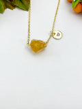 Gold Citrine Necklace, Natural Gemstone Jewelry, November Birthday Gift, N4256A