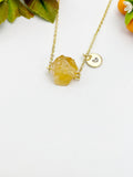 Gold Citrine Necklace, Natural Gemstone Jewelry, November Birthday Gift, N4256A