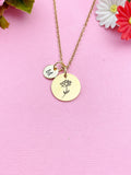 Gold or Silver Water Lily Lotus Charm Necklace, July Birth Flower Gift, N3831