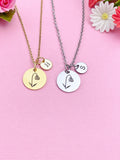 Silver or Gold Snowdrop Charm Necklace, N3826B