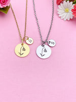 Silver or Gold Snowdrop Charm Necklace, N3826B