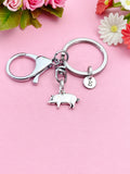Silver or Gold Pig Charm Keychain, N1121A