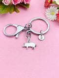 Silver or Gold Pig Charm Keychain, N1121A