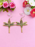 Gold or Silver Dragonfly Charm Earrings, N56A