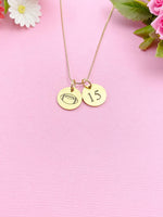 Gold Football Necklace Bracelet Keychain Optional, Best Christmas Gifts, Personalized Customized Monogram Jewelry, D209