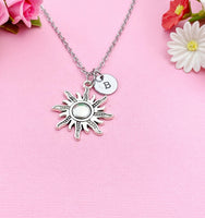 Silver Sun Charm Necklace, N4412