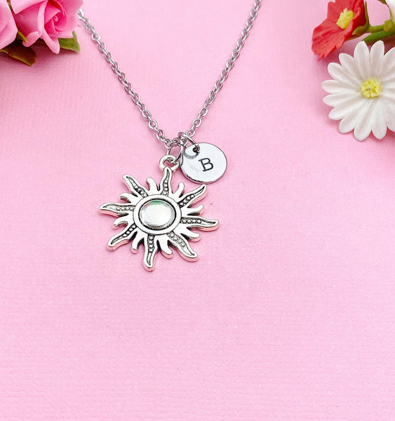 Silver Sun Charm Necklace, N4412
