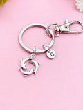 Silver or Gold Dolphin Charm Keychain, Biologist Cetologist Gifts, N148A