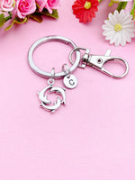 Silver or Gold Dolphin Charm Keychain, Biologist Cetologist Gifts, N148A
