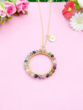 Gold Tourmaline Necklace, Natural Gemstone Jewelry N4230