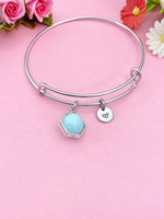 Silver or Gold Jade Bracelet, Natural Gemstone Jewelry N3961